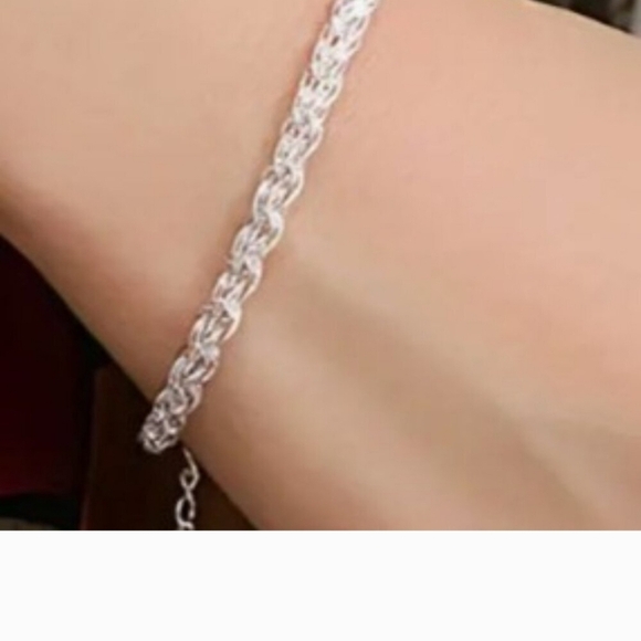 925 Sterling Silver Phoenix Tail Bracelet – Elegant & Minimalist Design About 8" - Picture 5 of 8